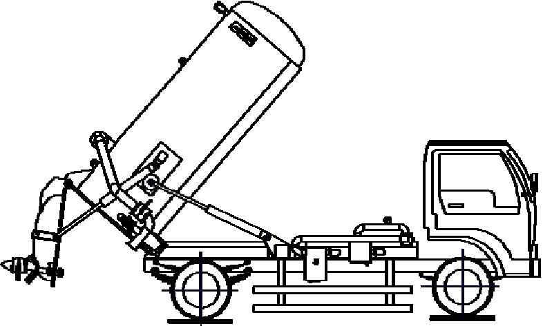 吸污车举升罐体排污