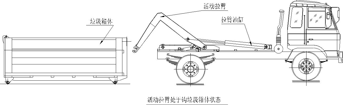 勾臂垃圾车拉起垃圾箱体1.jpg
