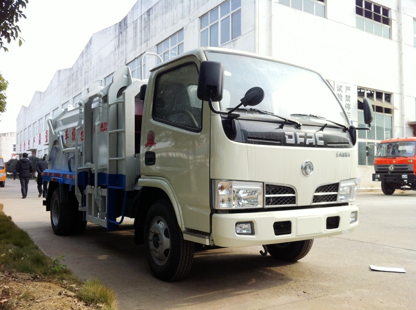东风福瑞卡侧装挂桶式垃圾压缩车图片,东风福瑞卡侧装压缩车图片,东风福瑞卡侧装压缩垃圾车图片