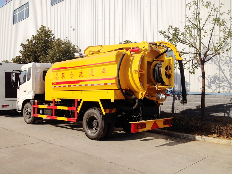 东风天锦联合疏通车图片,东风天锦高压清洗吸污车图片