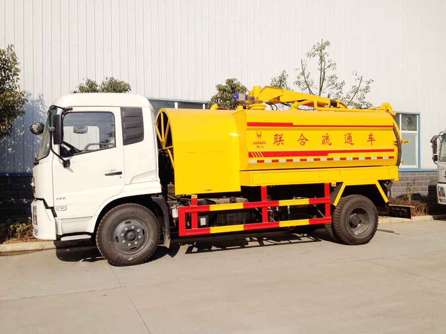 东风天锦联合疏通车图片,东风天锦高压清洗吸污车图片