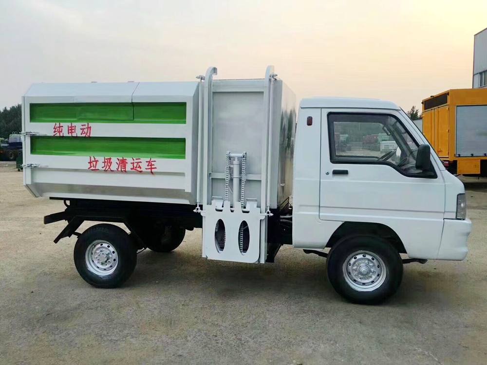 纯电动挂桶垃圾清运车,纯电动垃圾车,新能源垃圾车